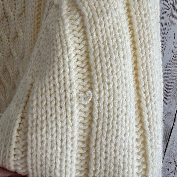 Vintage Cream Sears Men’s Sportswear Cable-Knit Sweater - Picture 3 of 6